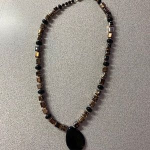 Necklace - gold and black design